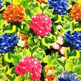 Ortanca Çiçekleri Desenli Kumaş