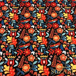 Otantik Çiçekler Desenli Kumaş