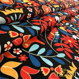 Otantik Çiçekler Desenli Kumaş