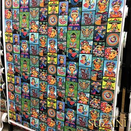 Panolu Çizgi Frida Desenli Kumaş