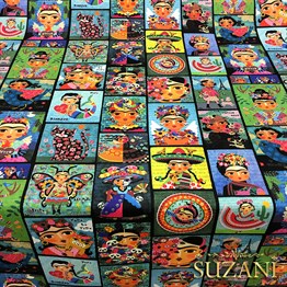 Panolu Çizgi Frida Desenli Kumaş