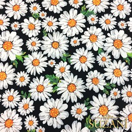 Papatya Desenli Kumaş