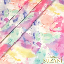 Pastel Batik Desenli Dijital Baskılı Kumaş