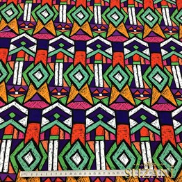 Pastel Etnik Desenli Kumaş