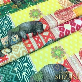 Patchwork Fil Desenli Kumaş