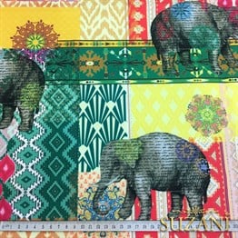 Patchwork Fil Desenli Kumaş