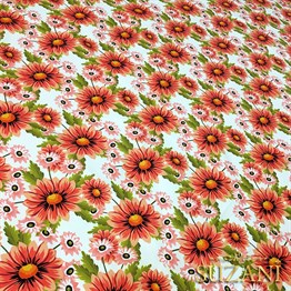 Pembe Çiçekler Desenli Kumaş