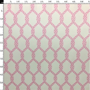 Pembe Düğüm Desenli Dijital Baskılı Kumaş