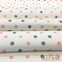 Pembe Gri Küçük Puanlı Kumaş