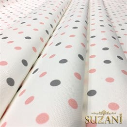 Pembe Gri Küçük Puanlı Kumaş