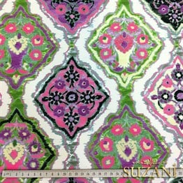 Pembe İkat Baklava Desenli Kumaş