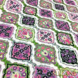 Pembe İkat Baklava Desenli Kumaş