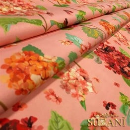 Pembe Ortancalar Desenli Kumaş