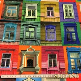 Pencereler Desenli Kumaş