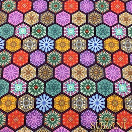 Petek Etnik Motifli Kumaş