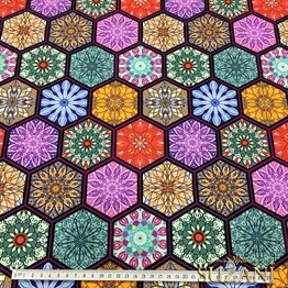 Petek Etnik Motifli Kumaş