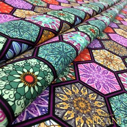 Petek Etnik Motifli Kumaş