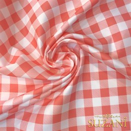 Pişmiş Ayva Küçük Pötikare Desenli Dijital Baskılı Kumaş