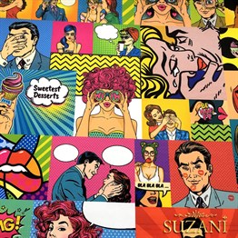 Pop Art Çizgi Roman Desenli Kumaş