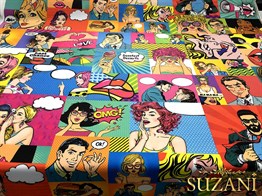 Pop Art Çizgi Roman Desenli Kumaş
