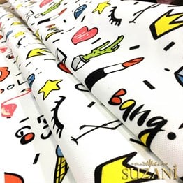 Pop Art Dudak Desenli Kumaş