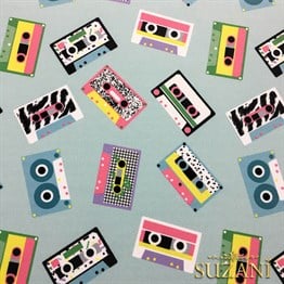 Pop Art Kasetler Desenli Kumaş