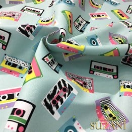 Pop Art Kasetler Desenli Kumaş