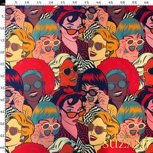 Popart Desenli Dijital Baskılı Kumaş