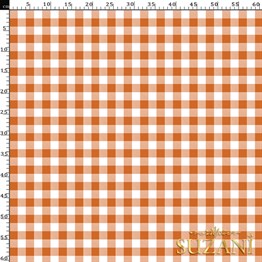 Portakal Küçük Pötikare Desenli Dijital Baskılı Kumaş