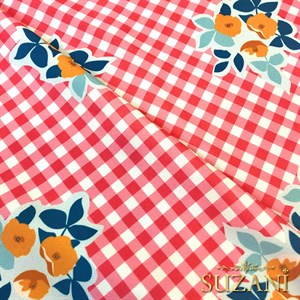 Pötikareli Çiçek Desenli Dijital Baskılı Kumaş