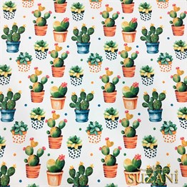 Puanlı Kaktüsler Desenli Kumaş