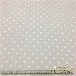 Pudra Pembe Üzeri Beyaz Küçük Puanlı Kumaş