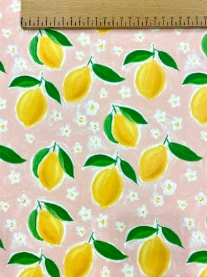 Pudra Suluboya Zeminli Desenli Dijital Baskılı Kumaş