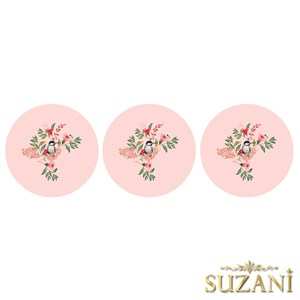 Pudra Zemin Saka Kuşu Dikişsiz 3lü Supla Kumaşı