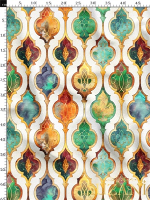 Ramazan Temalı Damla Desenli Dijital Baskılı Kumaş