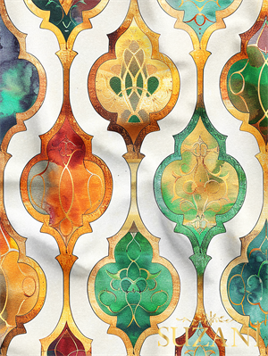 Ramazan Temalı Damla Desenli Dijital Baskılı Kumaş