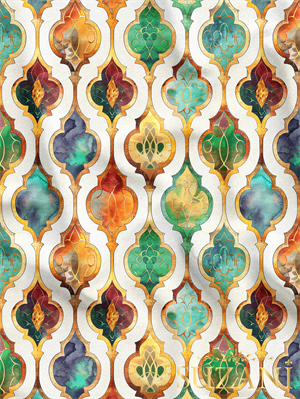 Ramazan Temalı Damla Desenli Dijital Baskılı Kumaş