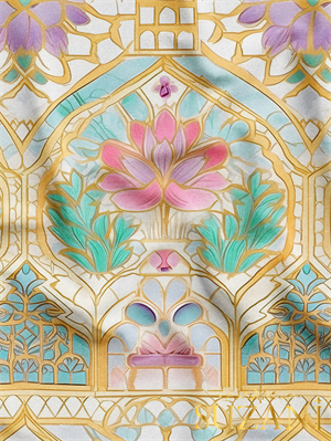 Renkli Çiçek Motif Desenli Dijital Baskılı Kumaş