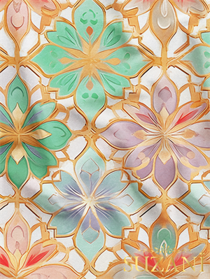 Renkli Çiçek Motif Desenli Dijital Baskılı Kumaş