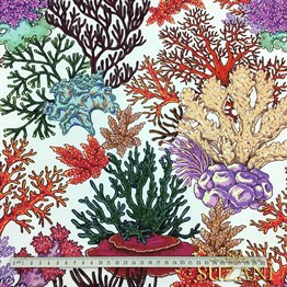 Renkli Mercanlar Desenli Kumaş