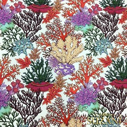 Renkli Mercanlar Desenli Kumaş