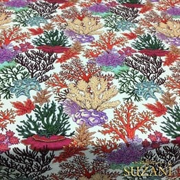 Renkli Mercanlar Desenli Kumaş