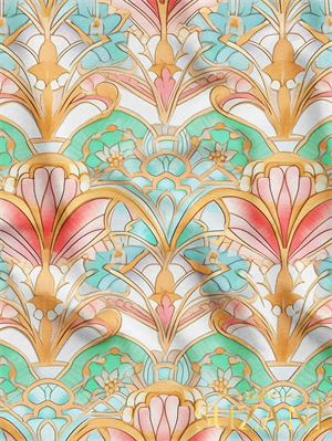 Renkli Motif Desenli Dijital Baskılı Kumaş