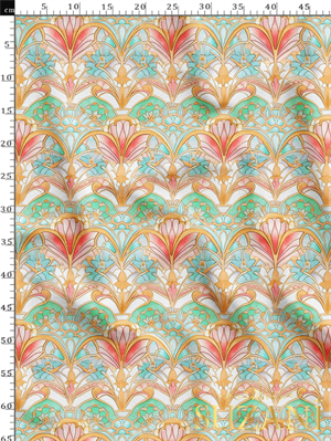 Renkli Motif Desenli Dijital Baskılı Kumaş