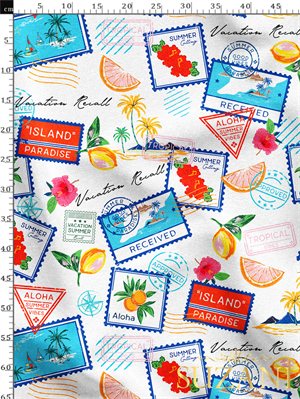 Renkli Yaz Desenli Dijital Baskılı Kumaş