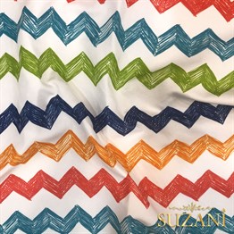 Renkli Zikzak Desenli Dijital Baskılı Kumaş