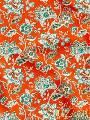 Retro Çiçek Desenli Dijital Baskılı Kumaş