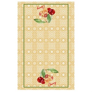 Retro Kiraz Desenli Dikişsiz 4lü Fırın Örtüsü Kumaşı