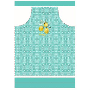 Retro Limon Desenli Mutfak Önlüğü Kumaşı