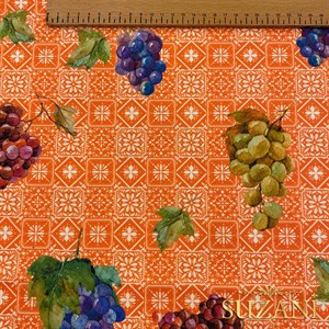 Retro Üzüm Desenli Dijital Baskılı Kumaş